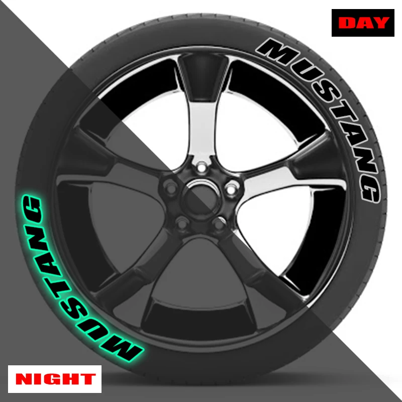 

2.7cm Tire Outline Glowing Stickers Lettering Kit Fluorescent Glow in the Dark Tire Decorations Soft PVC Compatible with Motor