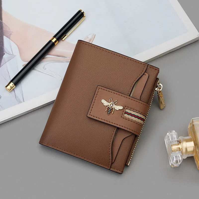 Short Women's Card Seat Fashion Cowhide Wallet Personalized Coin Money Bag leather wallet