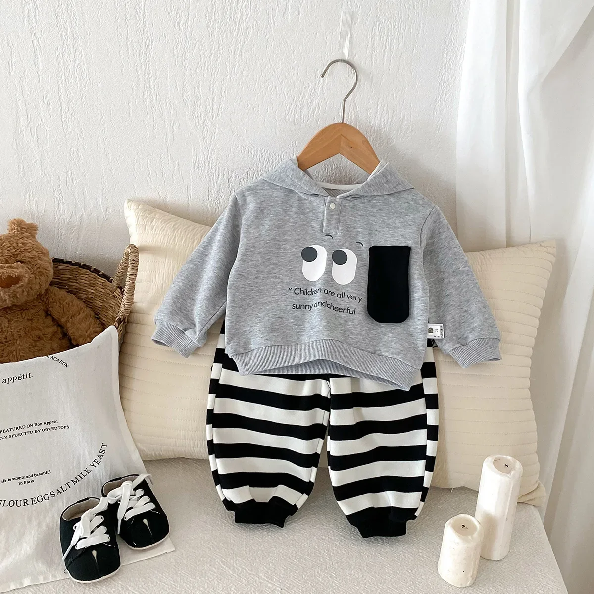 Baby Clothes Fashion Casual Boys Cartoon Cute Hoodie Spring and Autumn New Korean Style Boys Baby Cotton All Match Pullover