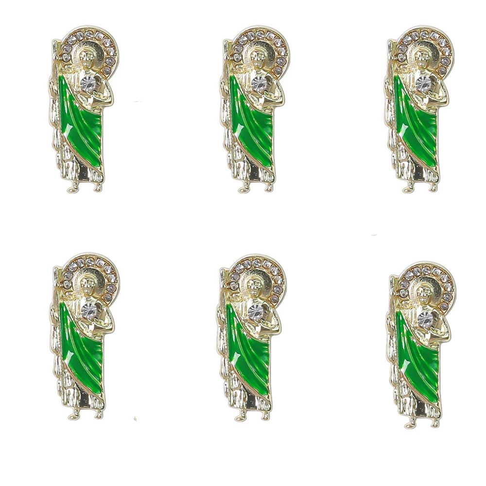

10pcs Diamond Inlaid Color Painting Nail Art Charms 3D Large Gold Silver Alloy Metal Solemn Nail Jewelry Luxury Nail Supplies