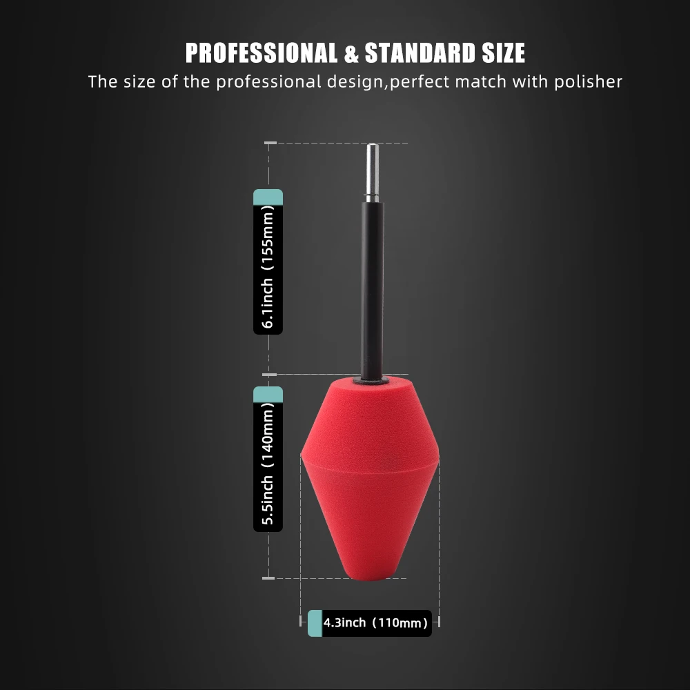 SPTA Red Ball Buster Wheel and Rim Polisher System For Electric Drill Buffing Cone Car Gadget