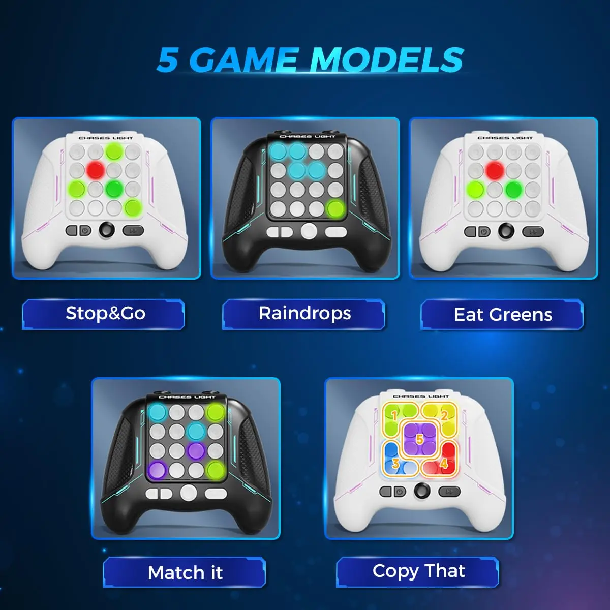 Handheld Video Game Console Quick Push Fidget Game Toy Electric Pop Game with 5 Gameplay Modes Handheld Stress Relief Controller Portable Toy Gifts