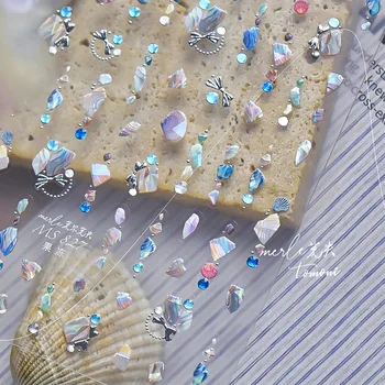 1pc Jelly Nail Stickers Cute Shell Slices Bowtie Stickers For Nails DIY New Self Adhesive Nail Stickers French Manicure Decals 1