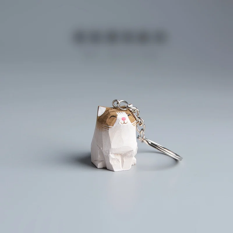 Portachiavi Gatto in Legno - varie razze (semplice anello) 12 Portachiavi Gatto in Legno - varie razze (semplice anello) - immagine 8