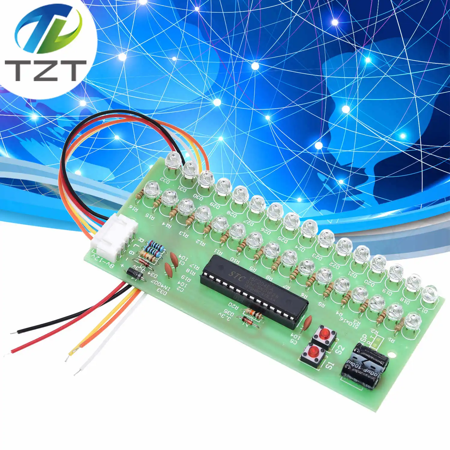 DC 8V to 12V MCU Adjustable Display Pattern LED VU Meter Level ...