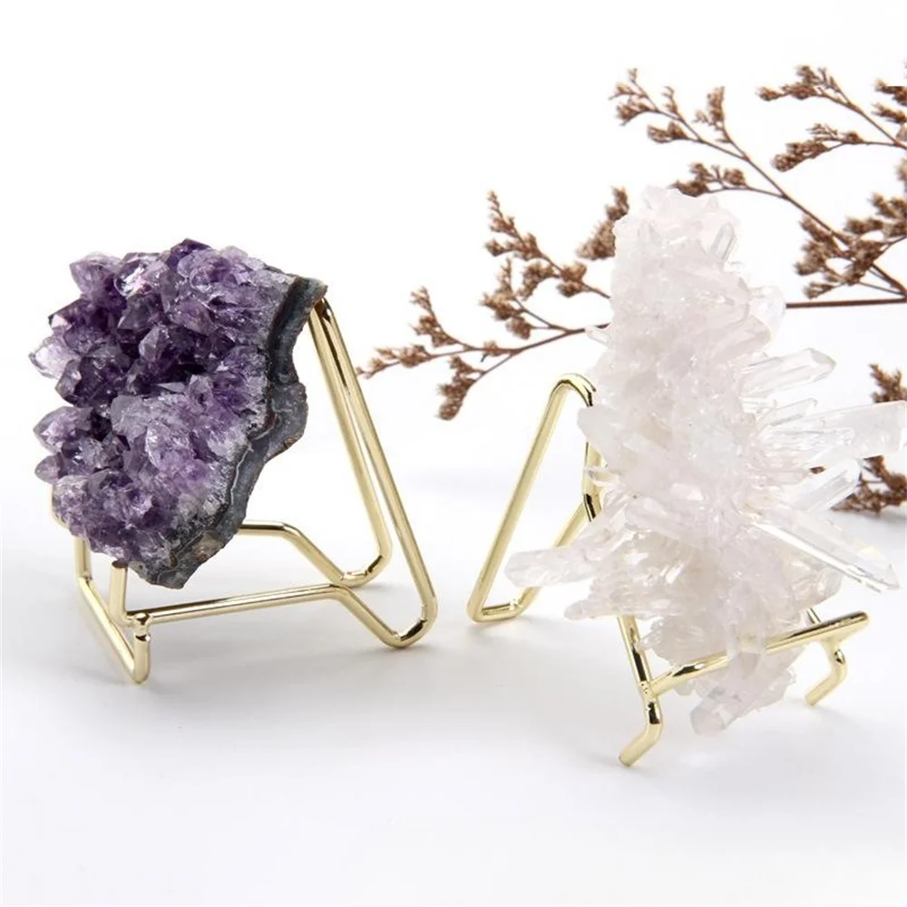 1PCS Metal Arm Display Stand Easel For Gemstone Mineral Home Decor Minerals Fossils Rocks Geode Display Stands Crystals Holder