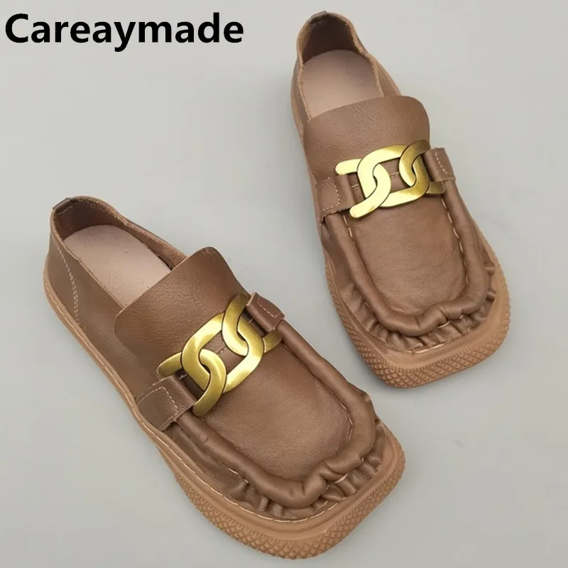 

Careaymade-Genuine leather Mori retro women's shoes soft thick sole lazy shoes pure leather original handmade single shoes