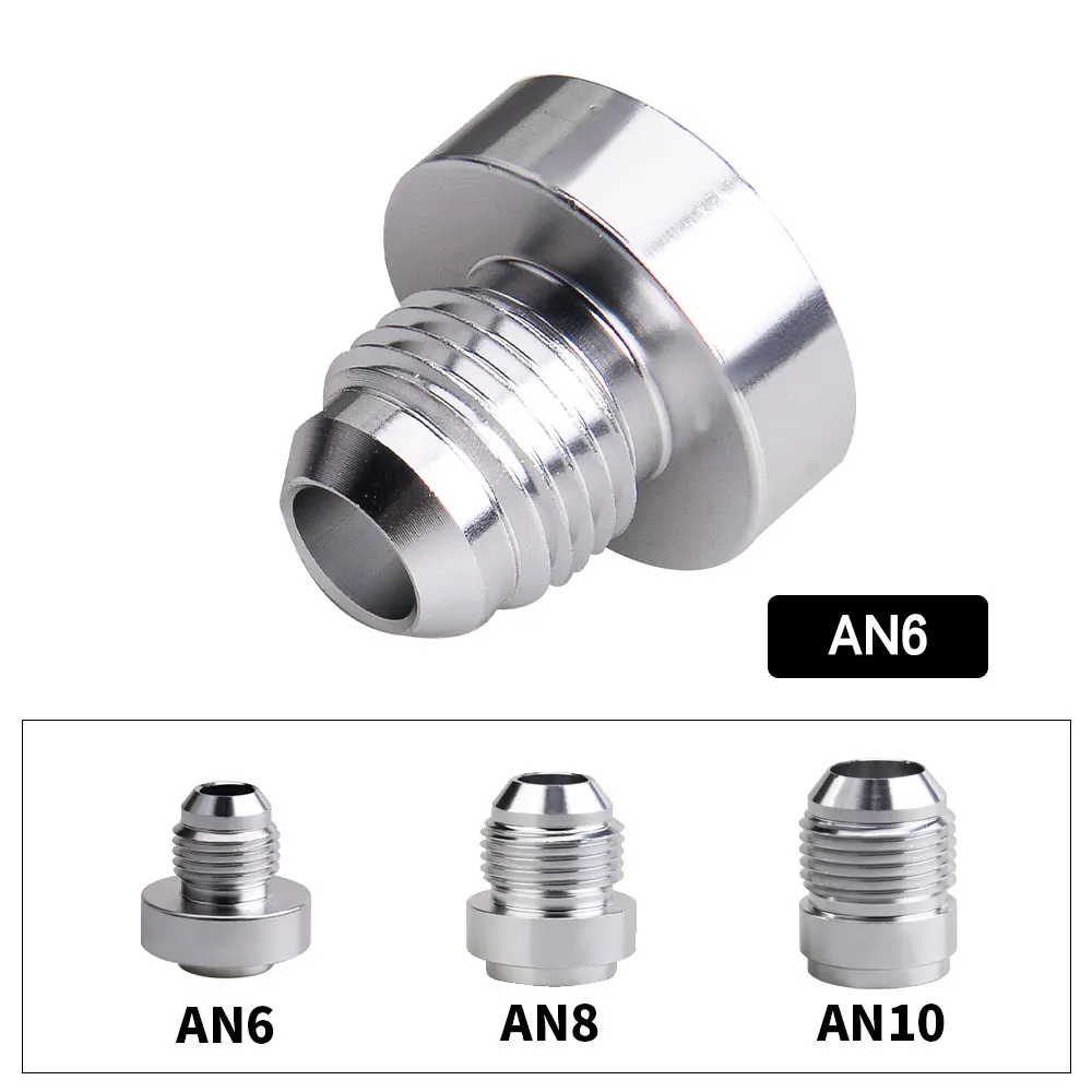 AN6 AN8 AN10 Aluminum Nitrous Hose Fitting Male Billet Straight Male Weld Fitting Adapter Weld Bung