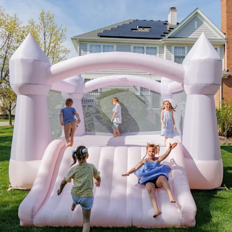 Party Castle DayDreamer Cotton Candy Bounce House, 16.4 ft L x 13.1 ft W x 9.3 H, Basketball Hoop, UL Blower included, Trendy