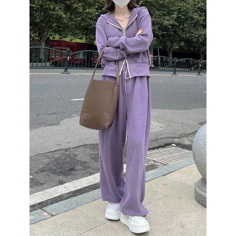 

Insozkdg Fashion Two Piece Sets Womens Outifits Hoodie Autumn Ensemble Femme 2 Pièces Set Medium Strecth COTTON Ensemble Femme