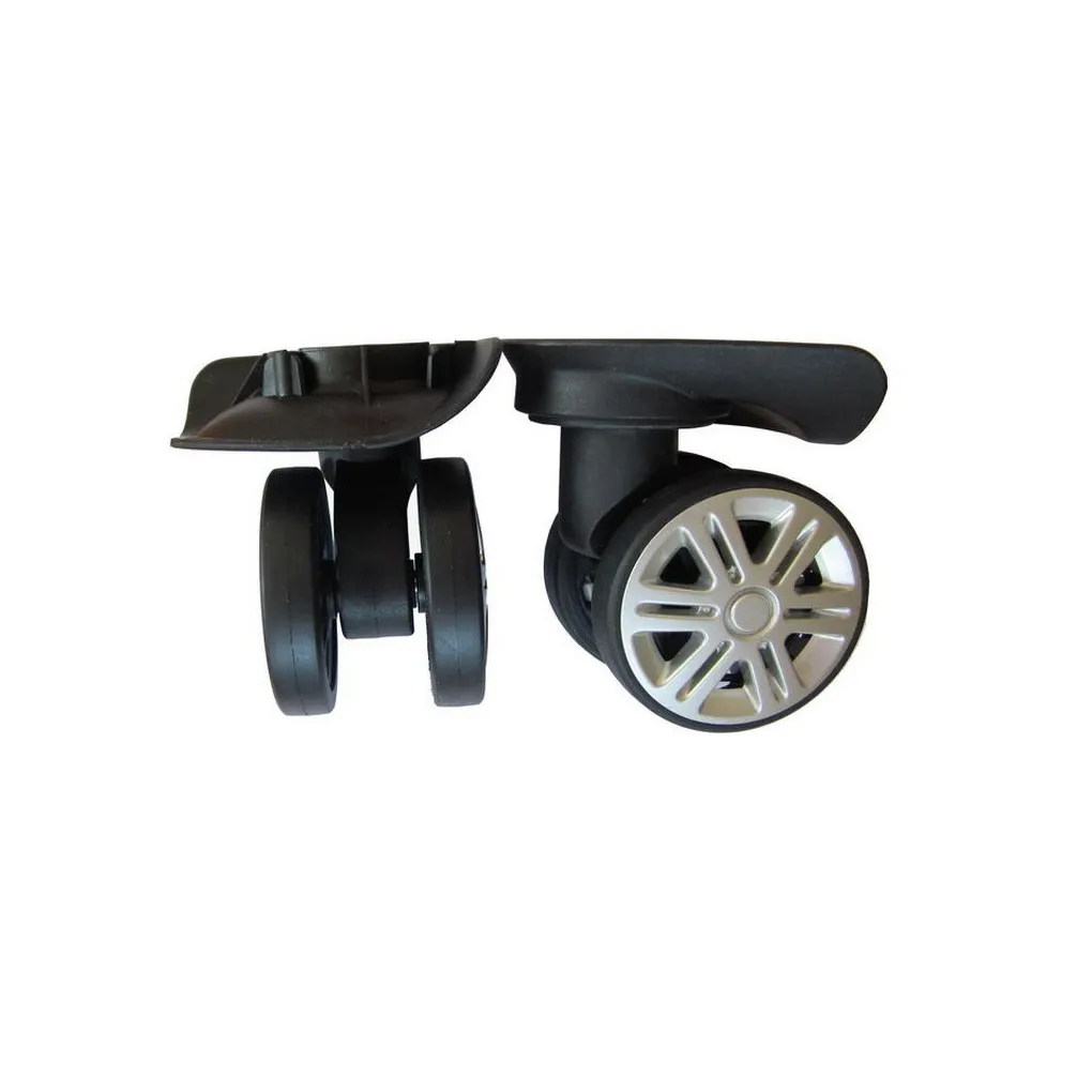 

2 Pieces Suitcase Wheels Flexible 360 Rotation Cases Casters Double-Rows Replacement Wheel Travel Home Mute Wheel/Black