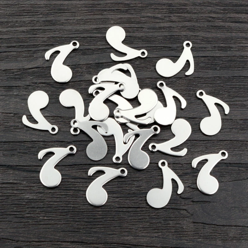30pcs 15x12mm Kein Verblassen 316 Edelstahl Musik Note Charms Anhänger für DIY Halskette Armband Handwerk schmuck, Die Entdeckungen