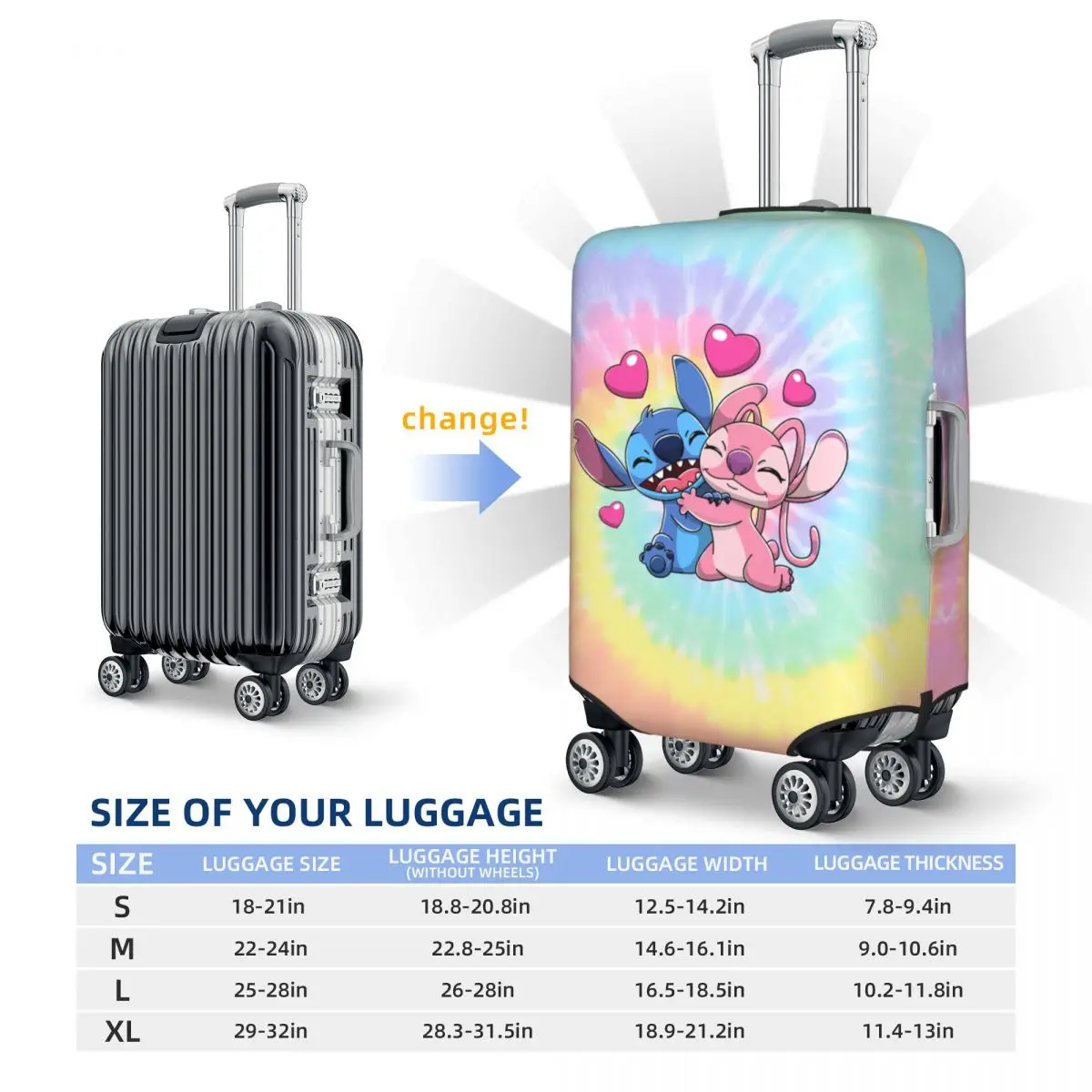 Custom Stitch Luggage Cover Protector Fashion Travel Suitcase Covers for 18-32 Inch 6