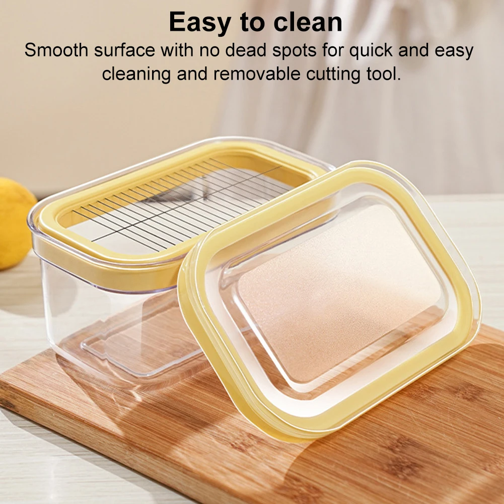 Butter Slicer Cutter with Sealing Lid Plastic Butter Keeper Anti-Scratch Butter Slice Container for Countertop Or Fridge