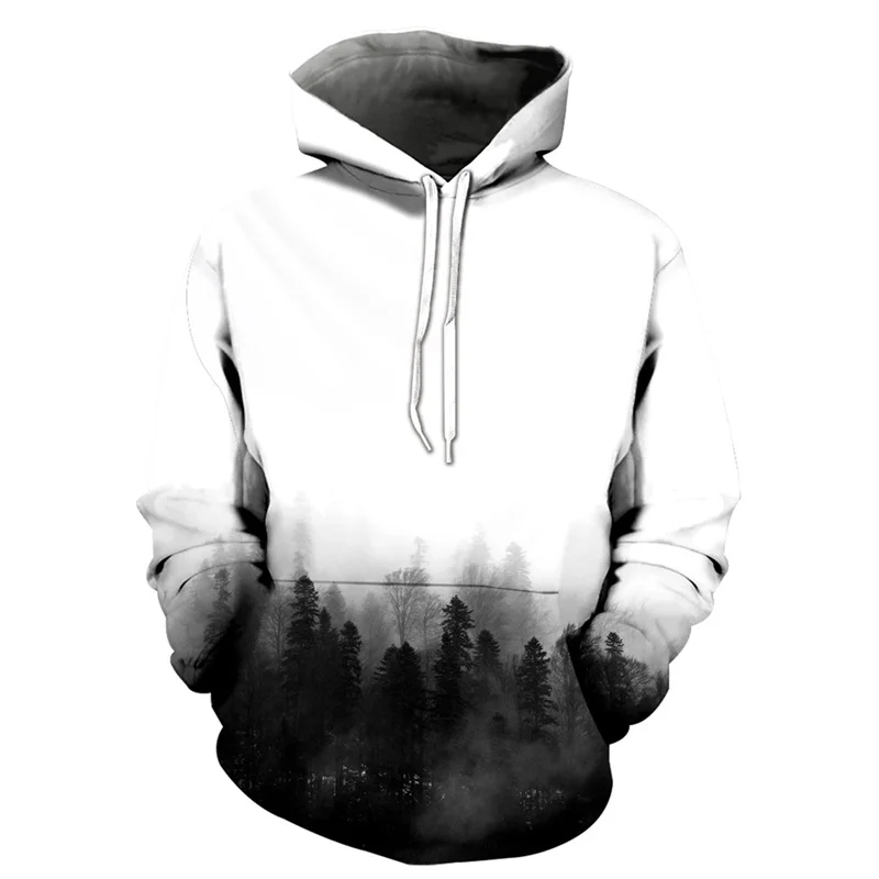 thumbnail image 1 of Sudadera con capucha con estampado 3D de flores y hojas para hombre, sudaderas de moda de manga larga con estampado de plantas coloridas, sudaderas de gran tamaño, 1 of 5