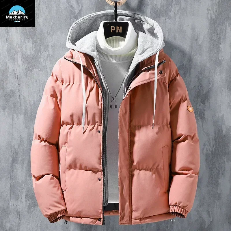 New 2023 Men's Casual Thick Fleece Puffer Jacket Men Winter Windbreaker Waterproof Outdoor Jackets Fashion Parkas New Streetwear