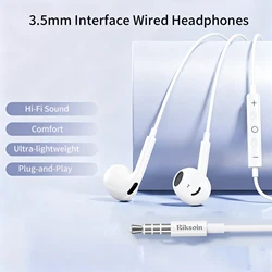Versatile Wired Headphones with Microphone (3.5mm Plug)