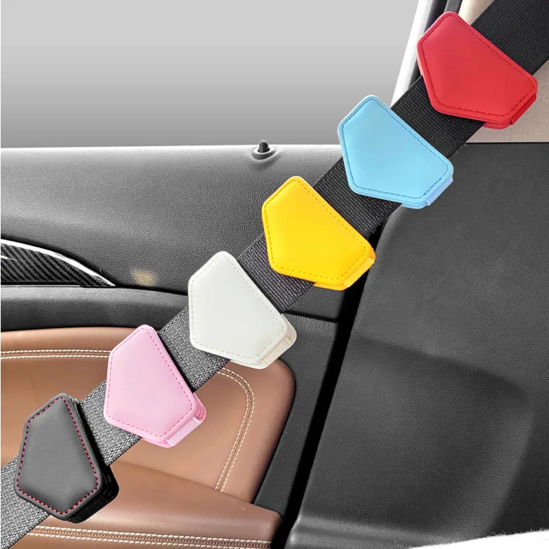 Car Seat Belt Clip Magnetic Safety Belt Fixed Limiter PU Seat Fixed Limit Card Clip Car Interior Accessories seat belt clip