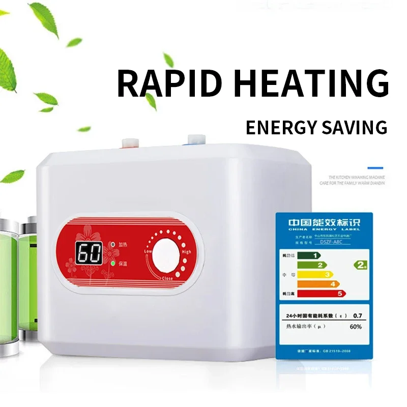 Instant Mini Electric Water Heater 10L Water Storage Fast Heating Digital Display Household Kitchen Heater