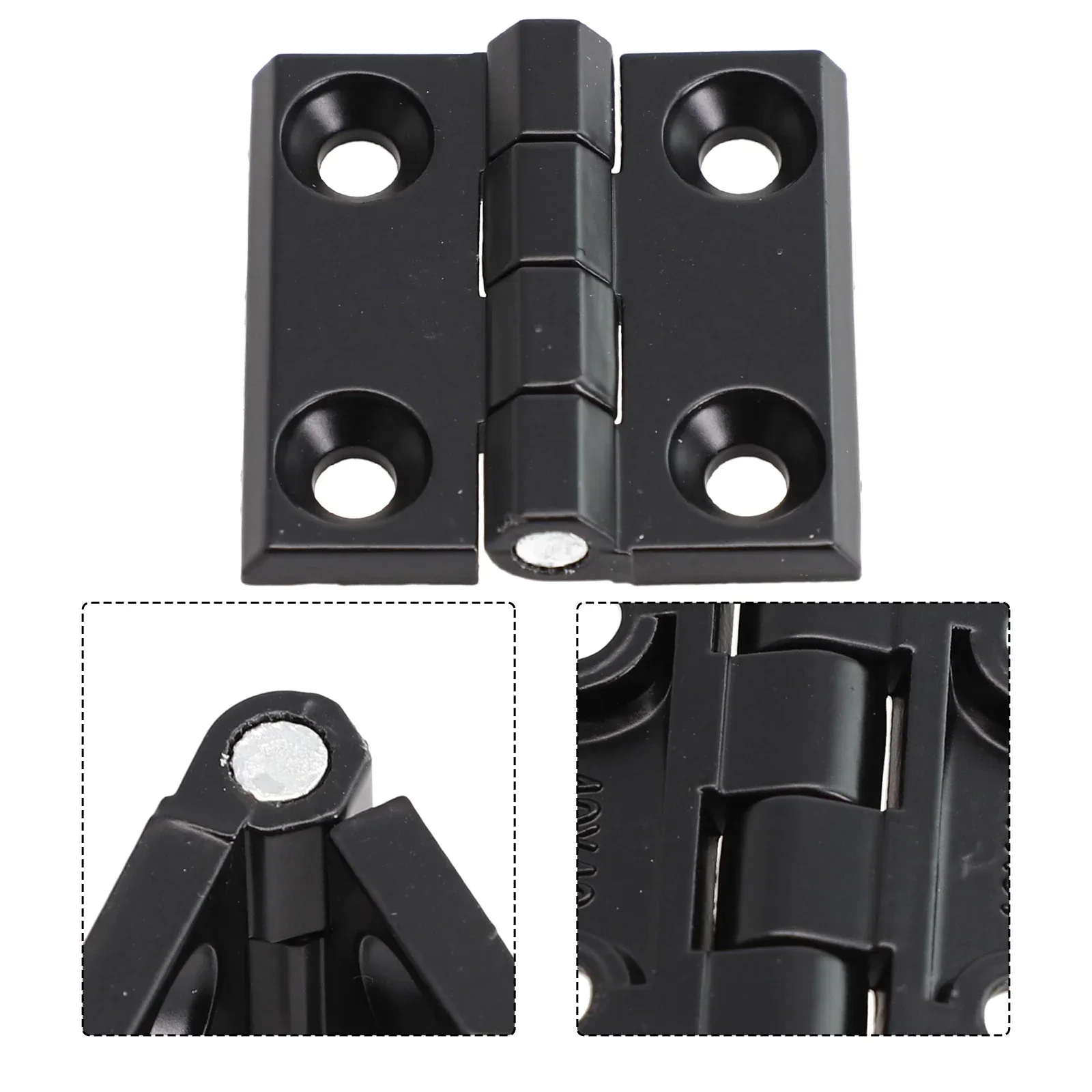 Sourcingmap 2 Pcs Zinc Alloy Black Cabinet Cupboard Door Butt Hinge 60mm X 60mm
