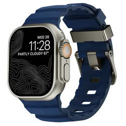 Trail Silicone Sport Band for Smartwatch - Durable and Versatile Strap for Active Lifestyles (Midnight Blue grey)
