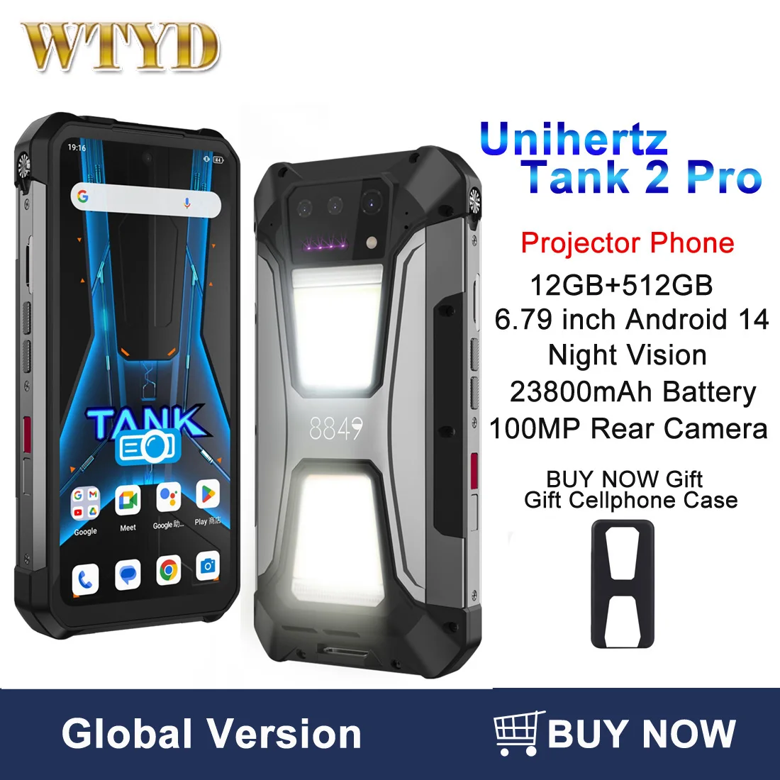 Unihertz 8849 Tank 2 Proタフネススマホ 12GB+512GB ナイト
