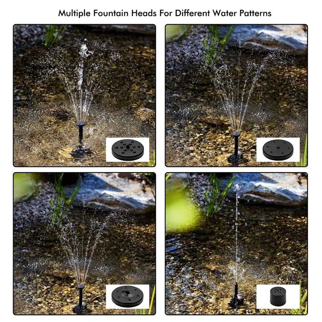 1,4W Mini Napenergia Szökőkút Szivattyú Erőpanel Készlet Napelemes Vízszivattyúkerti Medence Víz Beltéri Madárfürdő Kültéri - Image 3