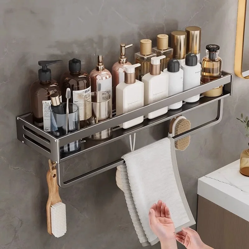 Shower Corner Shelf Aluminum No-Drilling Design