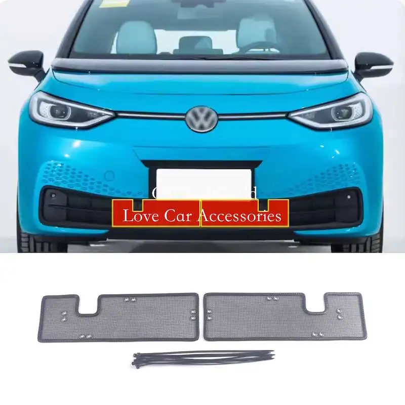 

Stainless Middle Grille Insert Screening Net Protecte Guard Mesh Trims Cover Car Accessory For Kia Volkswagen ID.3 ID3 2020-2024