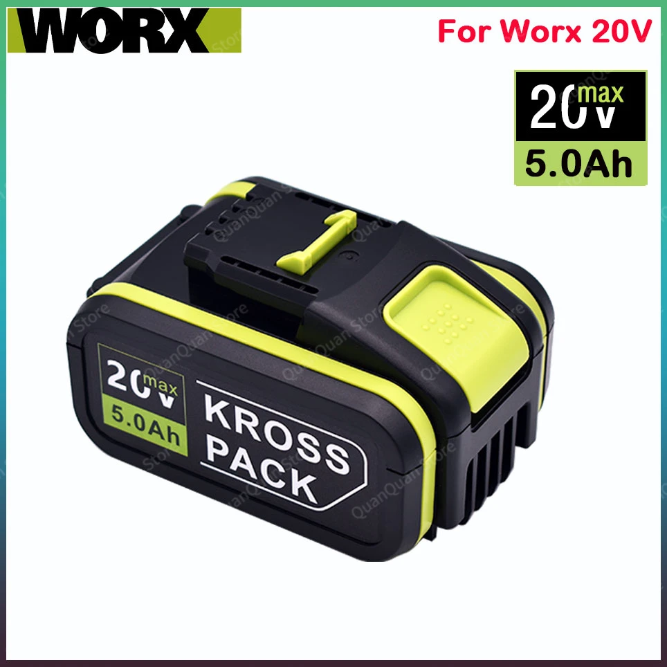 

Worx 20V 5.0Ah Li-ion Replacement Rechargeable Battery for Worx WA3551 WA3553 WX390 WX176 WX550 WX386 WX373 WX290 WX800 WU268