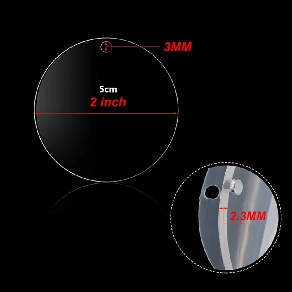 Handicraft Transparent Round Acrylic Keychain Blanks Key Chain Rings Craft Projects DIY Supplies 90pcs