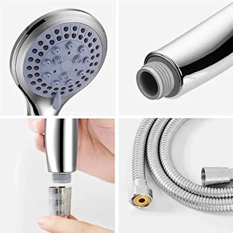 Shower Head Shower Nozzle Zhangji Bathroom 5-Mode Shower Head Large Panel Water-Saving Nozzle Classic Standard Design G1/2 Shower Accessories Random Color