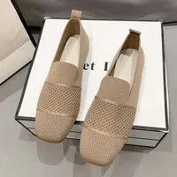 2023 New Summer Mesh Square Toe Breathable Women Shoes Fashion Hollow Out Casual Flat Shoes for Women Zapatos De Mujer 1