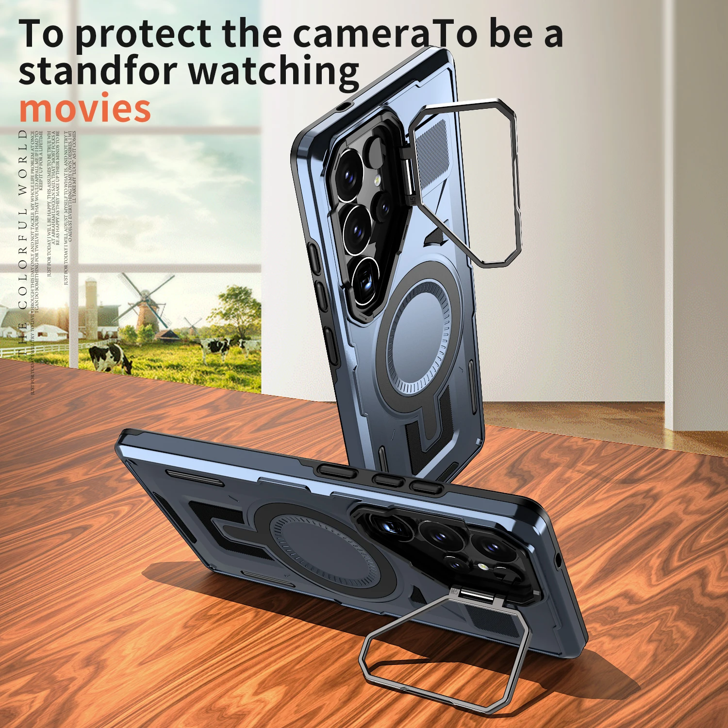 Shockproof Armor Case with Metal Camera Holder and Rugged PC Cover