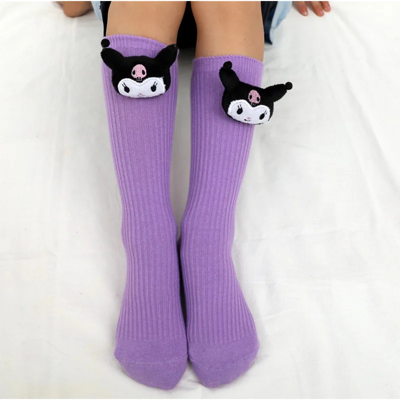 

Girl Kuromi Socks Sanrio Kawaii Cinnamoroll My Melody Jk Uniform Socks Cute Children Leg Socks Medium Tube Sock Students Gifts