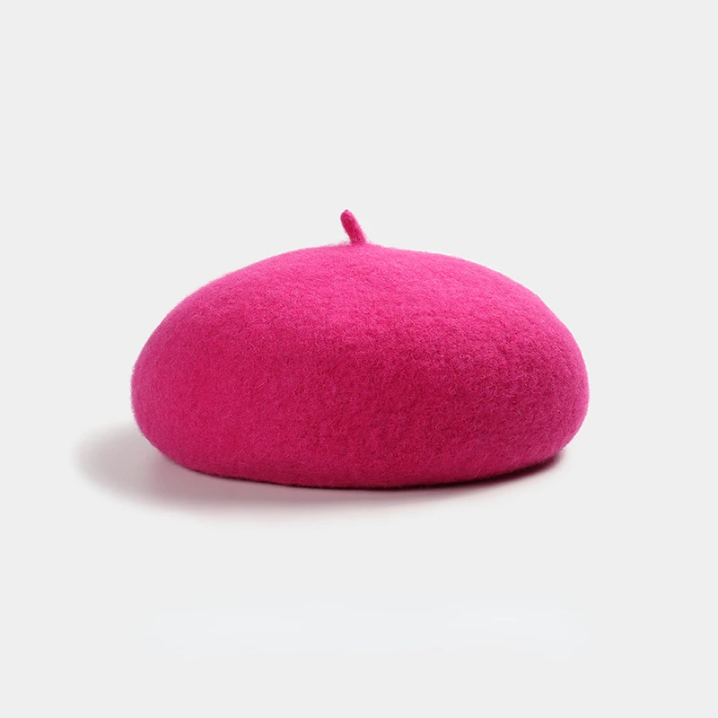 Winter Women Wool Berets French Artist Style Warm Beanie Hat Retro Plain Beret Solid Color Elegant Lady All Matched Autumn Caps