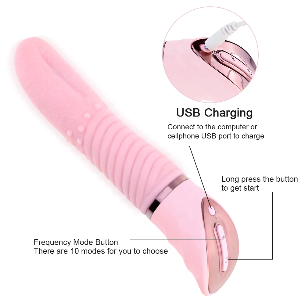 Big Tongue Massager 2 in 1 Oral Clitoris Stimulator Dildo Vibrators Massager Vagina Sex Toys for Women Female Flirting Toys Sexo picture