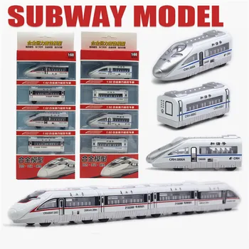 High quality 1:60 alloy pull back high-speed rail train model,4 sets of train toys gift,diecast alloy children's subway toy 1