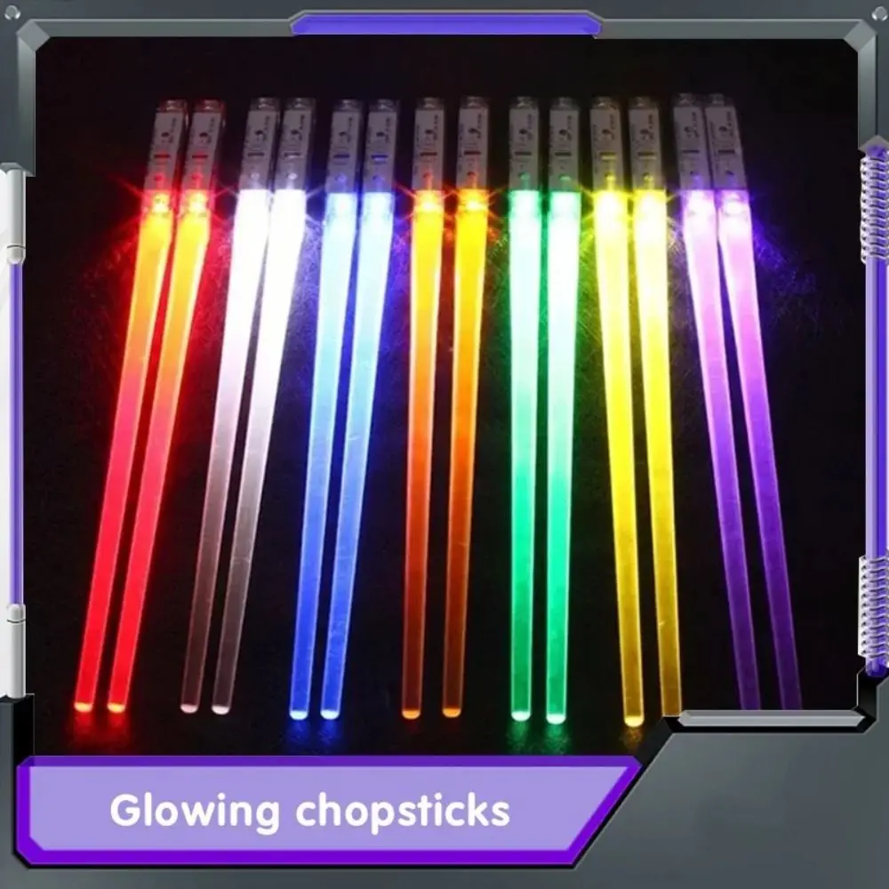 

Light Up LED Glowing Chopsticks Party Supplies Luminous Props Reusable Tableware Fluorescent Anti-Slip Food-Grade Chopsticks