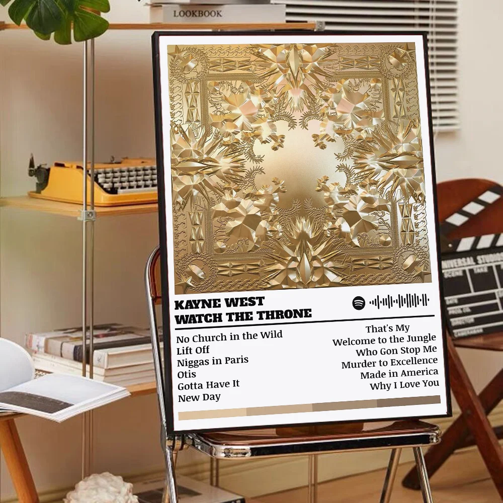 Rapper Hip Hop Pop Singer Kanye West Classic Movie Posters Vintage Room Bar Cafe Decor Stickers Wall Painting vintage posters