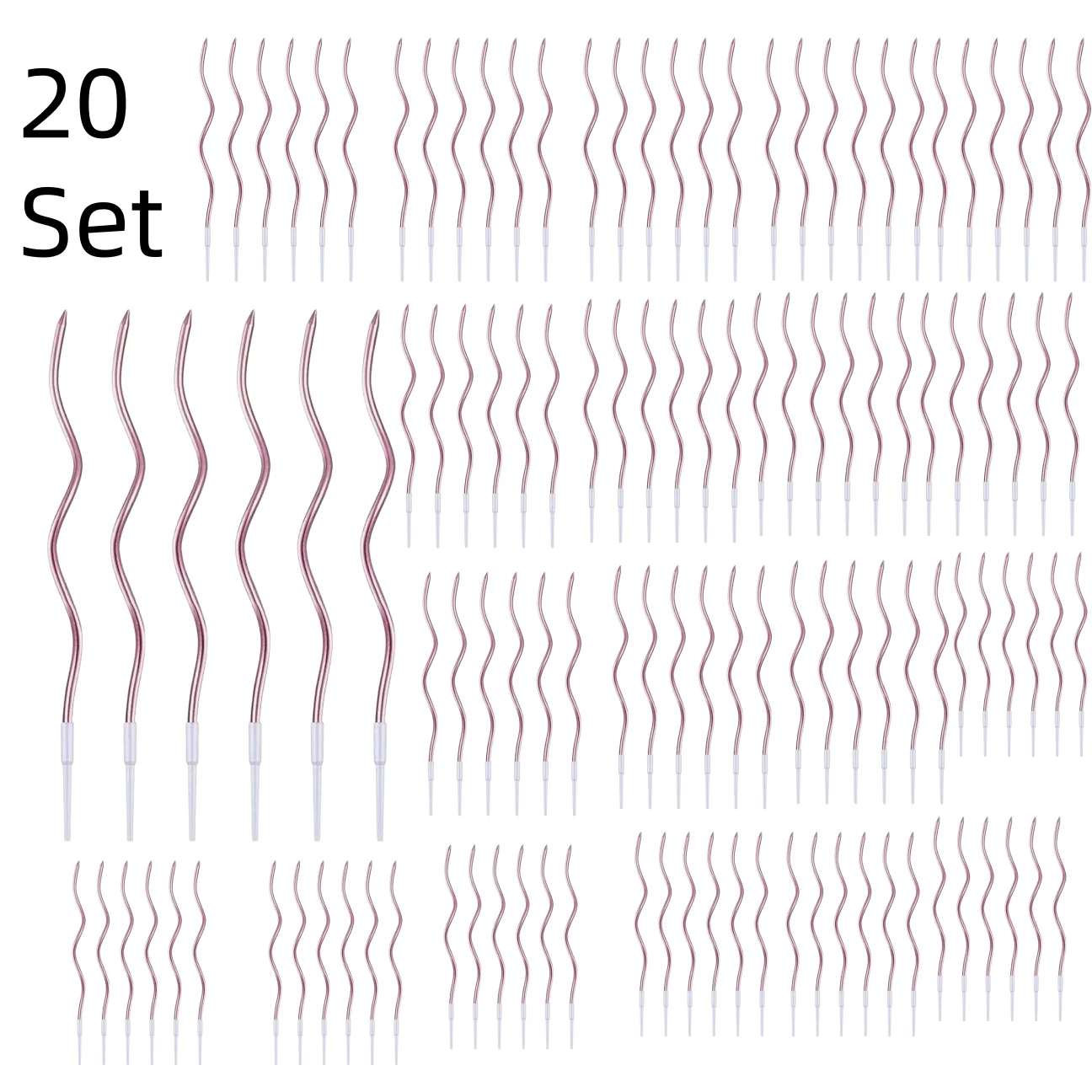 Set of Elegant Spiral Celebration Candles