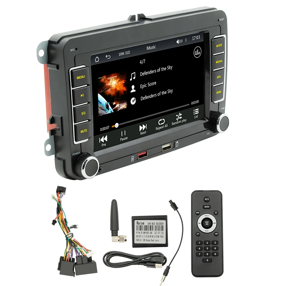 

7 Inch 2Din CarPlay Android-Auto Radio Car Stereo Bluetooth MP5 Player 2USB for VW Volkswagen/Golf Polo/PASSAT/Skoda