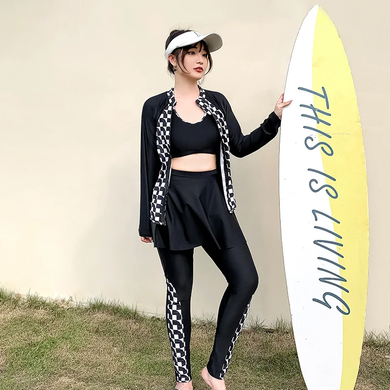 

Women Pieces Swimming PlUS Size Summer Beach Wear Long SLeeves Push Up Surfing Suit Femmale Rashguards 2023 New