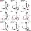 10pcs Treble Fishing Hook With Feather For Minnow Fly Fishing Lures Crankbaits Barbed Annular Sharpened Fishhook 10-3/0# sz024 5
