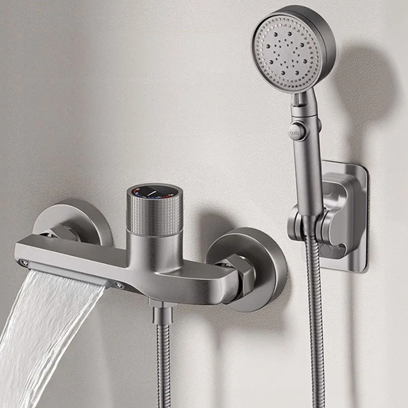 ชุดก๊อกผสมทองเหลืองสำหรับฝักบัว อ่างอาบน้ำ พร้อมสวิตช์ผสมน้ำร้อนน้ำเย็น ก๊อกน้ำห้องน้ำ ก๊อกฝักบัว 1