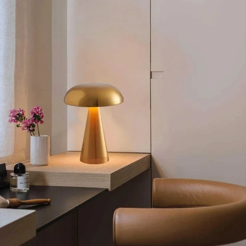 터치 디밍 USB 충전식 LED 테이블 램프, 바 호텔 레스토랑 침대 옆 장식, 침실 야간 조명, 버섯 램프 선물