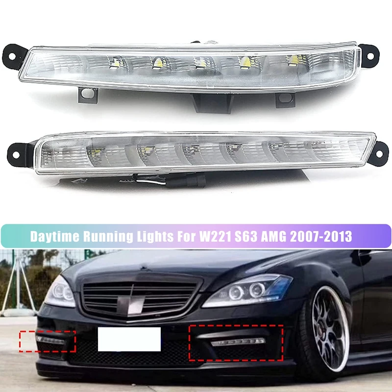 Car Left Right DRL LED Fog Lamps Lights Daytime Running Lights For