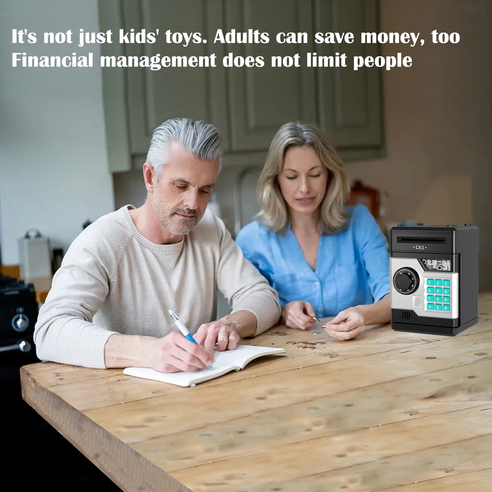 Electronic Piggy Bank Automatic Mini Safe Coins Cash Saving Money Box Password Counter Code Key Lock Coin Bank ATM Child Gift 6