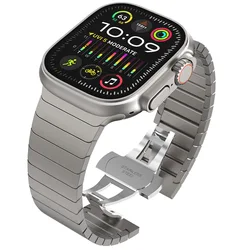 Luxurious Solid Stainless Steel Strap with Butterfly Buckle - 38 40 41 S10(42) (Titanium)