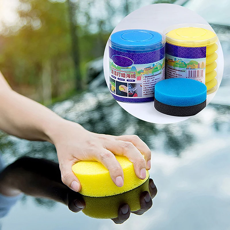 

6Pcs Car Round Waxing Polish Sponges High Density Foam Applicator Pads Curing and Polishing Sponges Car Detailing Tools Car Wash